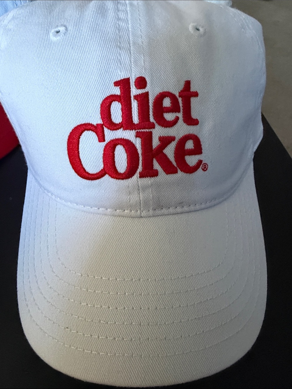 Diet Coke White Baseball Cap with Red Logo